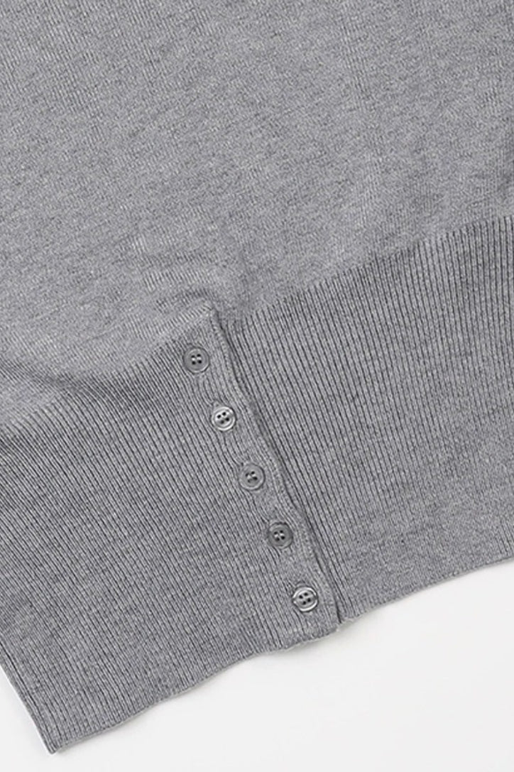 Embroidered Cotton V Neck Cardigan